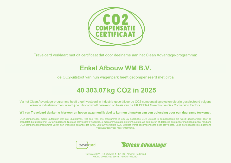 Jouw 2025 Clean Advantage certificaat 1